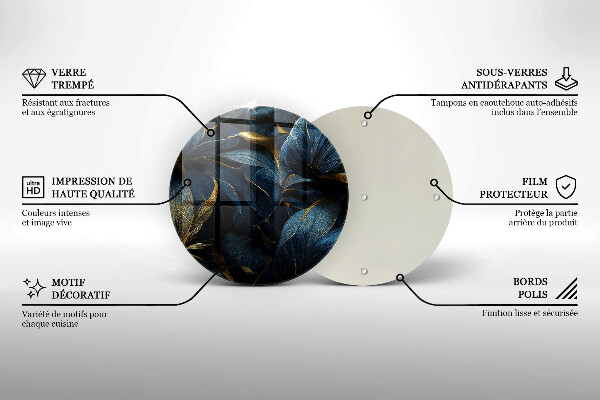 De vidrio templado Hojas decorativas con oro