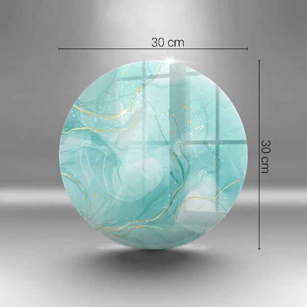 De vidrio templado Abstracción azul y dorada