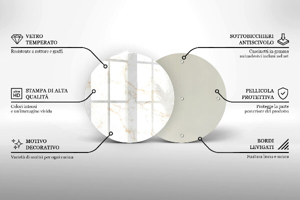 De vidrio templado Piedra de mármol elegante