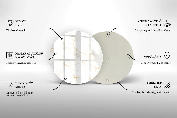 De vidrio templado Piedra de mármol elegante
