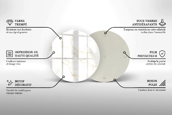 De vidrio templado Piedra de mármol elegante