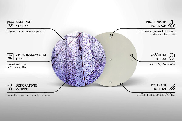 De vidrio templado Hojas con venas