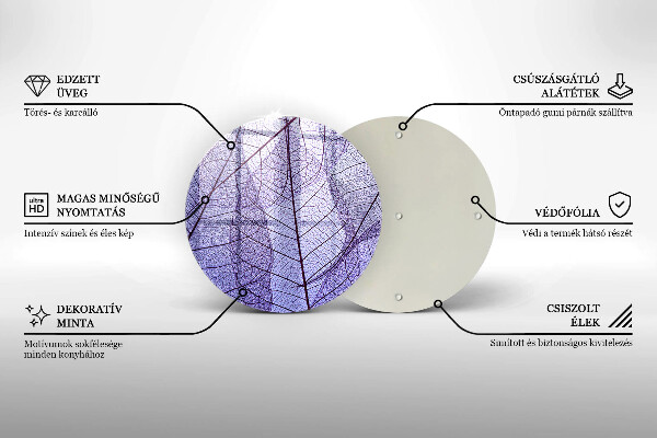De vidrio templado Hojas con venas