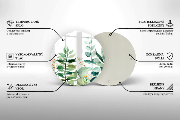 De vidrio templado Ilustración de hojas de plantas
