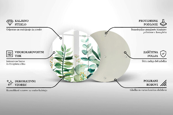 De vidrio templado Ilustración de hojas de plantas