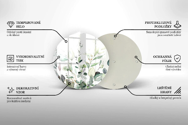 De vidrio templado Plantas de acuarela
