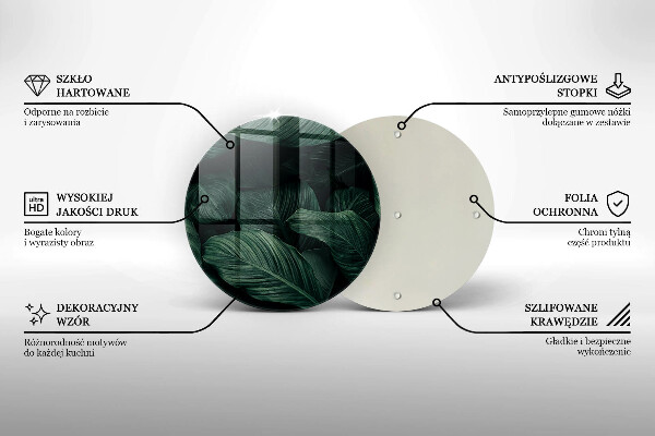 De vidrio templado Hojas oscuras