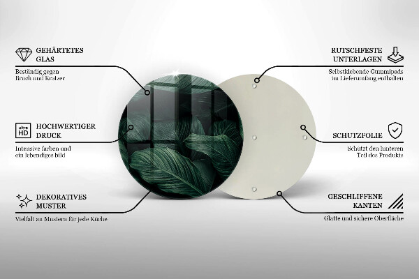 De vidrio templado Hojas oscuras