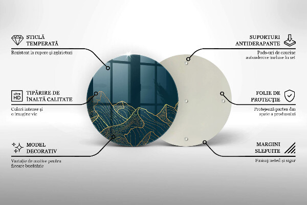 De vidrio templado Montañas abstractas