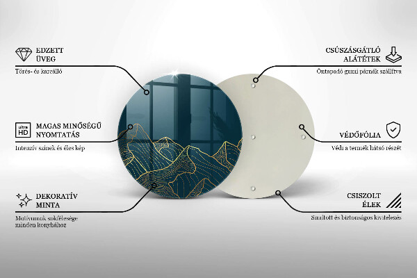 De vidrio templado Montañas abstractas