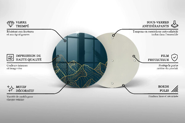 De vidrio templado Montañas abstractas