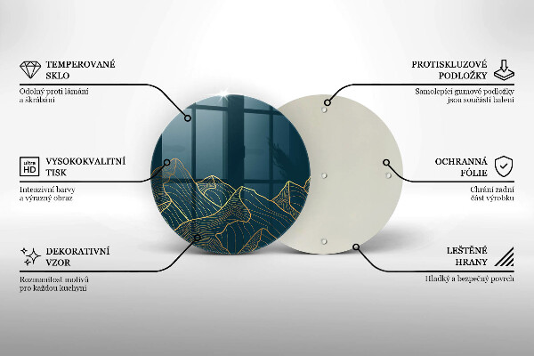 De vidrio templado Montañas abstractas