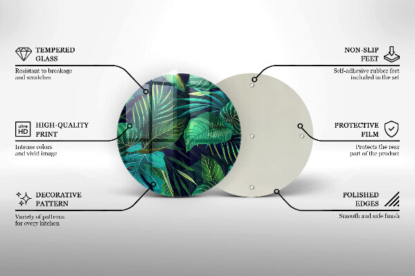 De vidrio templado Ilustración de hojas de selva