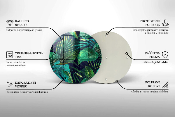 De vidrio templado Ilustración de hojas de selva