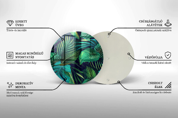 De vidrio templado Ilustración de hojas de selva