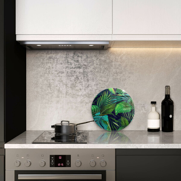 De vidrio templado Ilustración de hojas de selva