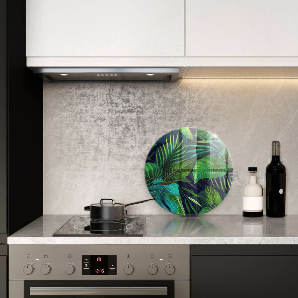 De vidrio templado Ilustración de hojas de selva