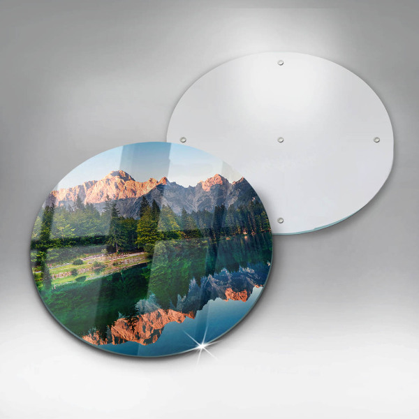 De vidrio templado Bosque y lago de montaña