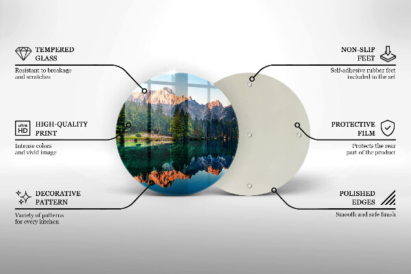 De vidrio templado Bosque y lago de montaña