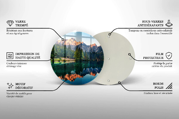 De vidrio templado Bosque y lago de montaña