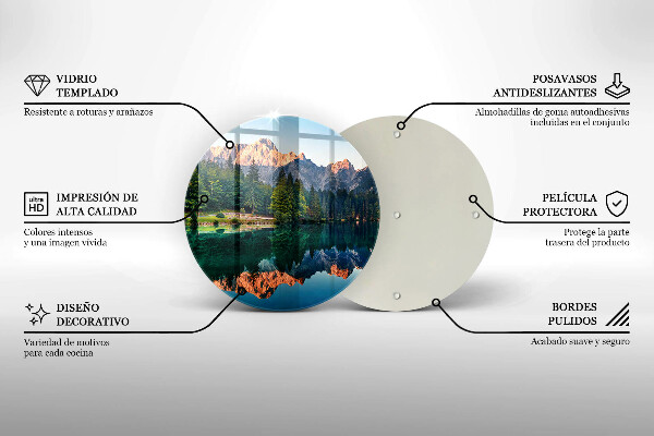 De vidrio templado Bosque y lago de montaña