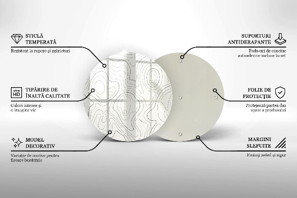 De vidrio templado Diseño de arte lineal