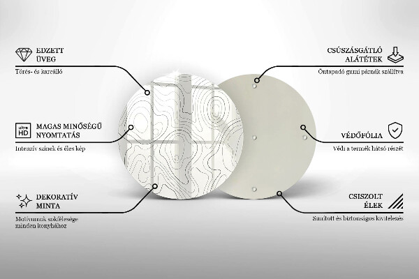 De vidrio templado Diseño de arte lineal