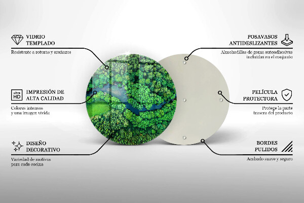 De vidrio templado Bosque y río a vista de pájaro