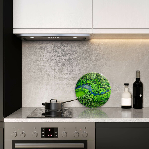 De vidrio templado Bosque y río a vista de pájaro