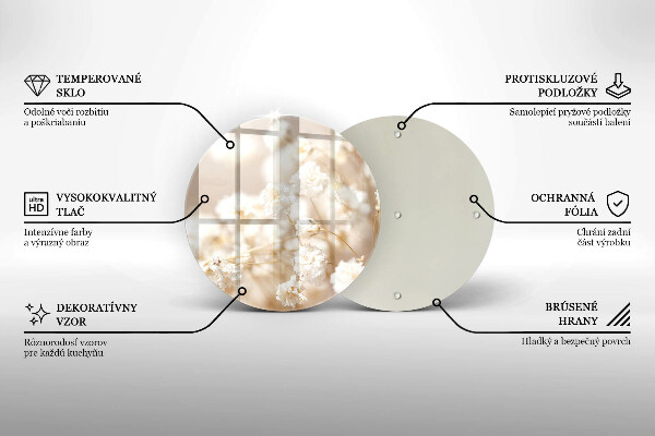 De vidrio templado Delicadas flores blancas