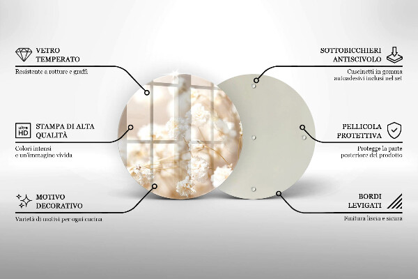 De vidrio templado Delicadas flores blancas