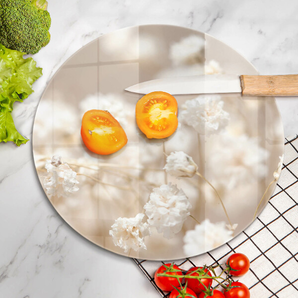 De vidrio templado Delicadas flores blancas