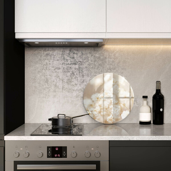 De vidrio templado Delicadas flores blancas