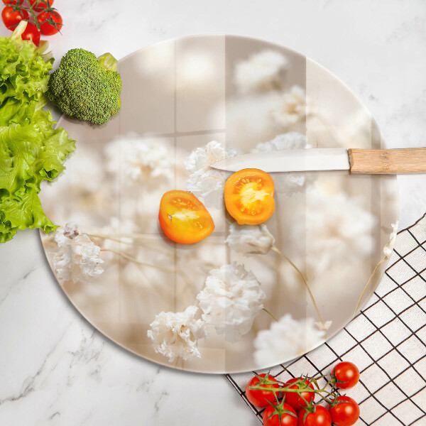 De vidrio templado Delicadas flores blancas