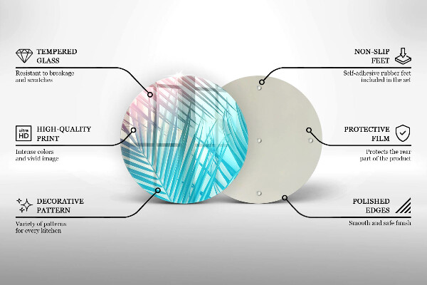 De vidrio templado Hojas pastel