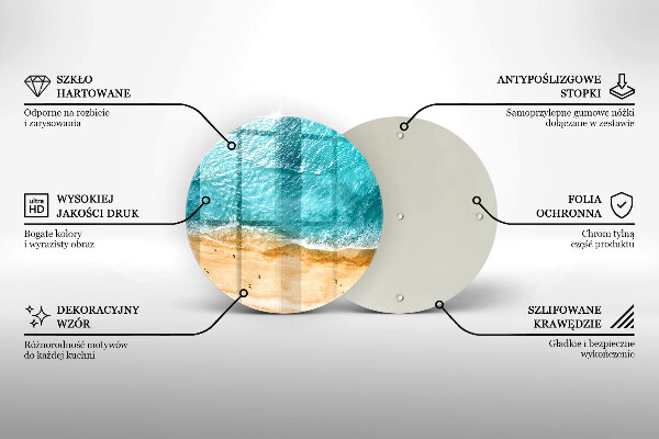 De vidrio templado Orilla de la playa y mar