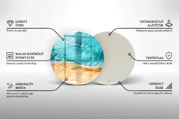 De vidrio templado Orilla de la playa y mar