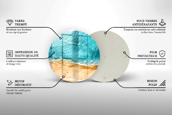 De vidrio templado Orilla de la playa y mar