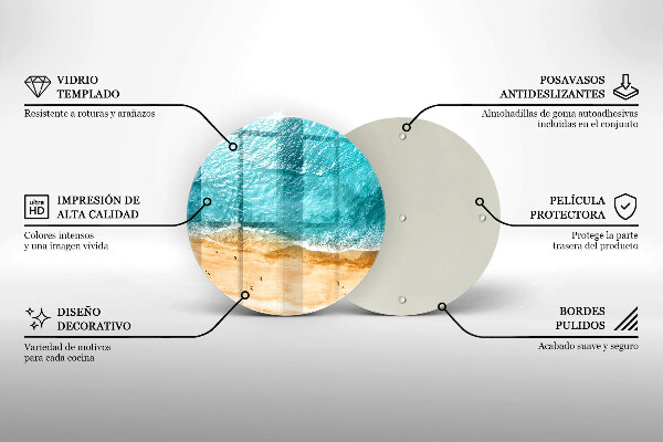 De vidrio templado Orilla de la playa y mar