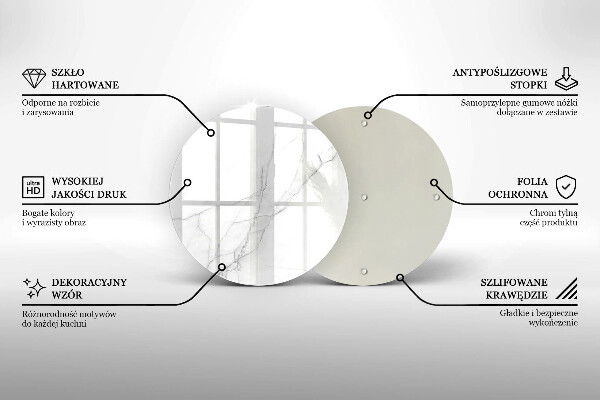 De vidrio templado Mármol blanco delicado