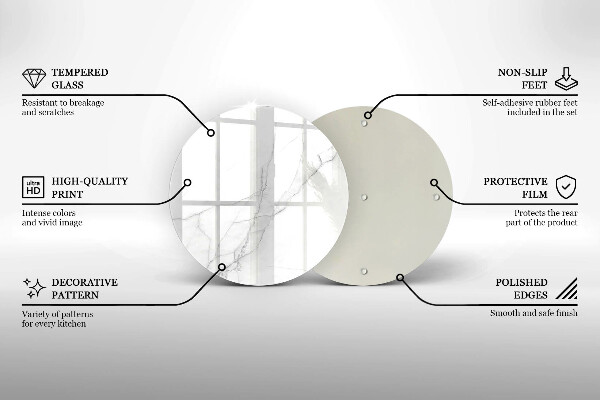 De vidrio templado Mármol blanco delicado