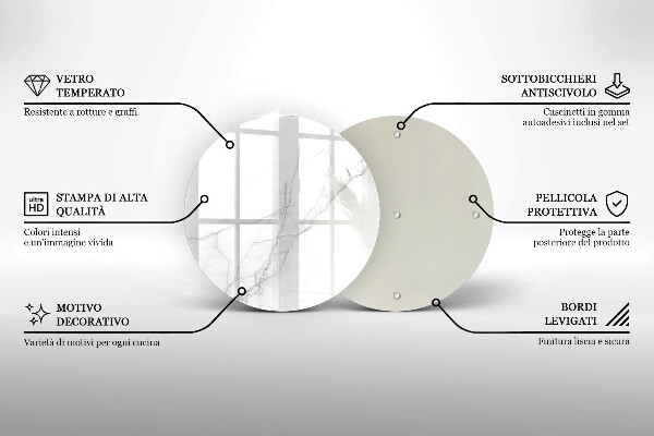 De vidrio templado Mármol blanco delicado