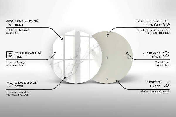 De vidrio templado Mármol blanco delicado