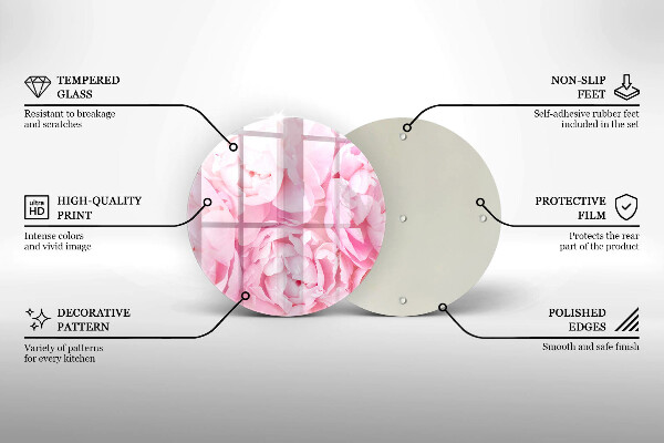De vidrio templado Peonías delicadas