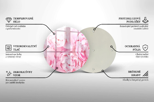 De vidrio templado Peonías delicadas
