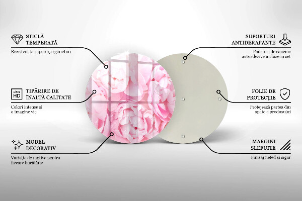 De vidrio templado Peonías delicadas