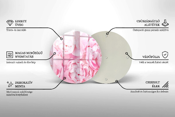 De vidrio templado Peonías delicadas