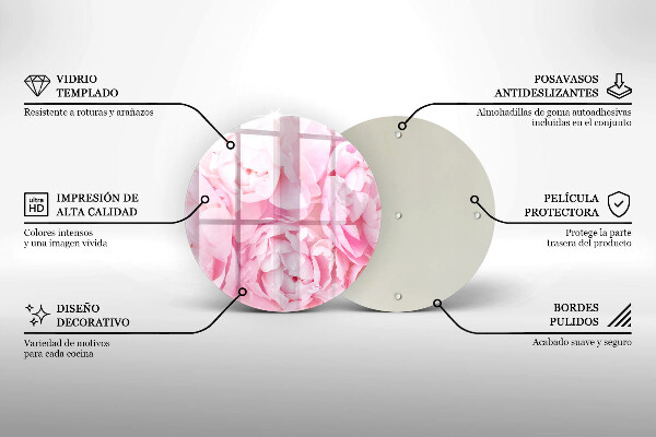 De vidrio templado Peonías delicadas