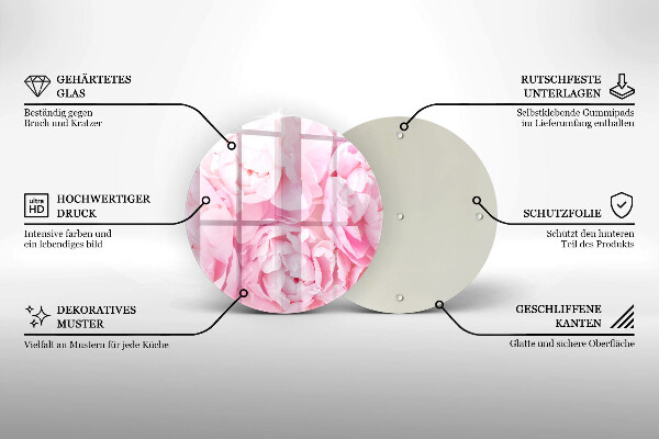 De vidrio templado Peonías delicadas
