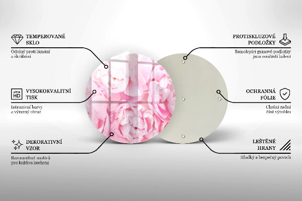 De vidrio templado Peonías delicadas